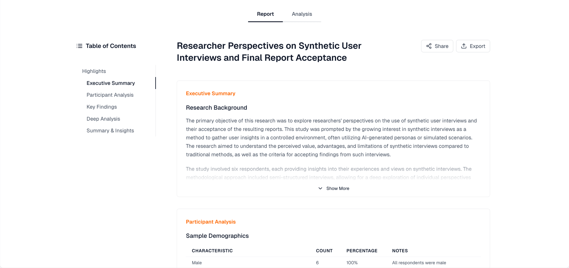 Automated research report generation - Transform interview insights into PDF, PPT deliverables